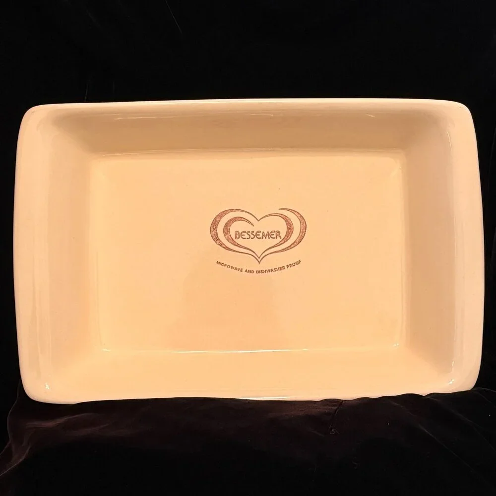 Vintage Bessemer Stoneware Rectangular Deep Pie Dish 13
